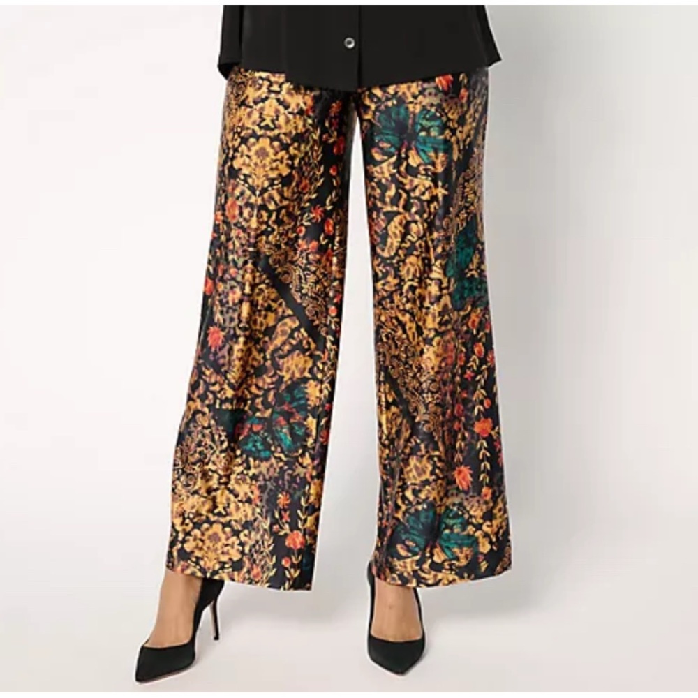 Satin Wide Leg Pull On Pants